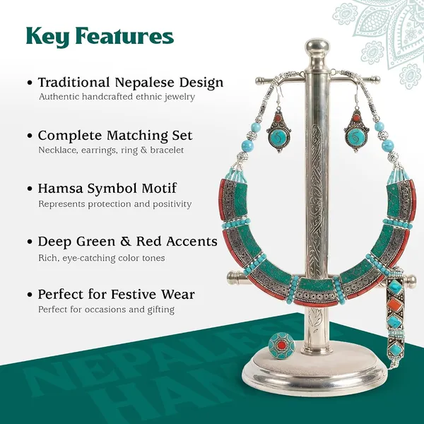 Handcrafted_Hamsa_Nepali_Necklace_Set_For_Women_Girls_Tibetan_Afghani_Metal_Beaded_Jewellery_Set_With_Necklace_Bracelet_Earrings_Ring