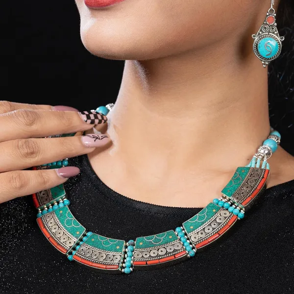 Handcrafted_Hamsa_Nepali_Necklace_Set_For_Women_Girls_Tibetan_Afghani_Metal_Beaded_Jewellery_Set_With_Necklace_Bracelet_Earrings_Ring