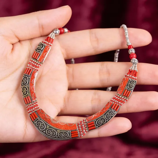 Handcrafted_Hamsa_Nepali_Necklace_Set_For_Women_Girls_Tibetan_Afghani_Metal_Beaded_Jewellery_Set_With_Necklace_Bracelet_Earrings_Ring