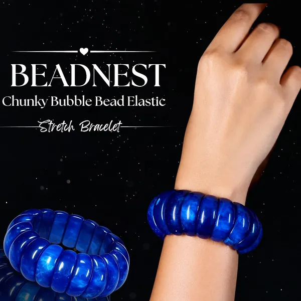 Chunky_Bubble_Bead_Elastic_Stretch_Bracelet_For_Women_Acrylic_Beaded_Stackable_Boho_Bracelet_Statement_Fashion_Jewellery_Navratri_Diwali_Party_Gift
