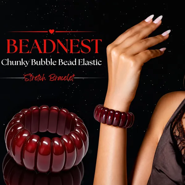 Chunky_Bubble_Bead_Elastic_Stretch_Bracelet_For_Women_Acrylic_Beaded_Stackable_Boho_Bracelet_Statement_Fashion_Jewellery_Navratri_Diwali_Party_Gift