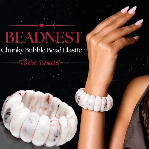 Chunky_Bubble_Bead_Elastic_Stretch_Bracelet_For_Women_Acrylic_Beaded_Stackable_Boho_Bracelet_Statement_Fashion_Jewellery_Navratri_Diwali_Party_Gift