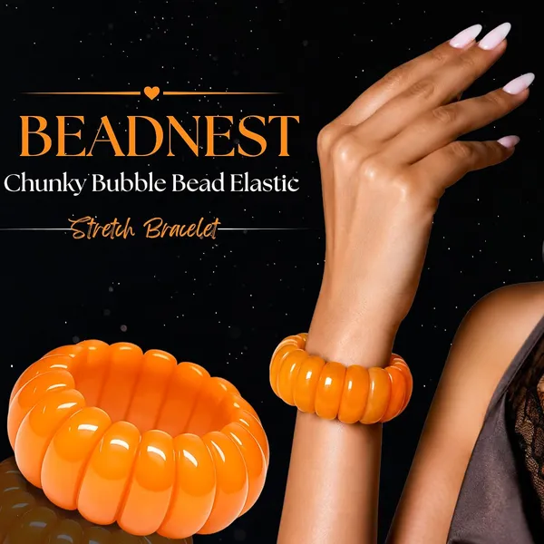 Chunky_Bubble_Bead_Elastic_Stretch_Bracelet_For_Women_Acrylic_Beaded_Stackable_Boho_Bracelet_Statement_Fashion_Jewellery_Navratri_Diwali_Party_Gift