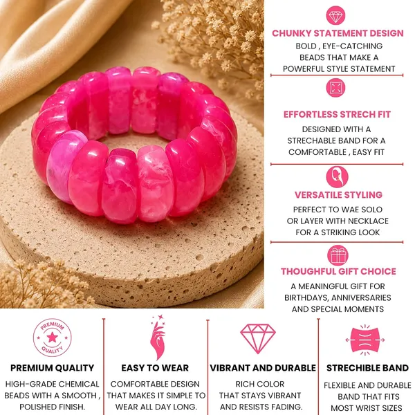 Chunky_Bubble_Bead_Elastic_Stretch_Bracelet_For_Women_Acrylic_Beaded_Stackable_Boho_Bracelet_Statement_Fashion_Jewellery_Navratri_Diwali_Party_Gift