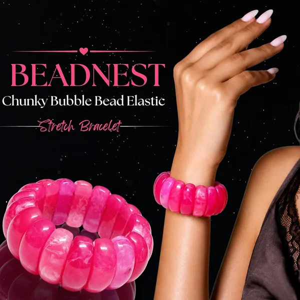 Chunky_Bubble_Bead_Elastic_Stretch_Bracelet_For_Women_Acrylic_Beaded_Stackable_Boho_Bracelet_Statement_Fashion_Jewellery_Navratri_Diwali_Party_Gift