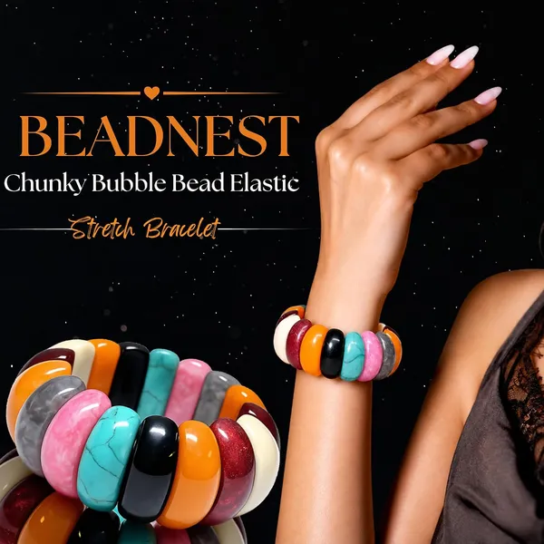 Chunky_Bubble_Bead_Elastic_Stretch_Bracelet_For_Women_Acrylic_Beaded_Stackable_Boho_Bracelet_Statement_Fashion_Jewellery_Navratri_Diwali_Party_Gift