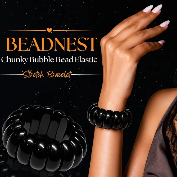 Product_Summary_Beadnest_Chunky_Bubble_Bead_Elastic_Stretch_Bracelet_For_Women_Acrylic_Beaded_Stackable_Boho_Bracelet_Statement_Fashion_Jewellery_Navratri_Diwali_Party_Gift