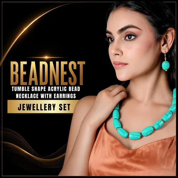 Beaded_Necklace_Set_With_Earrings_For_Women_Acrylic_Tumble_Bead_Jewellery_Navratri_Diwali_Wedding_Gift_Ethnic_Boho_Party_Daily_Wear