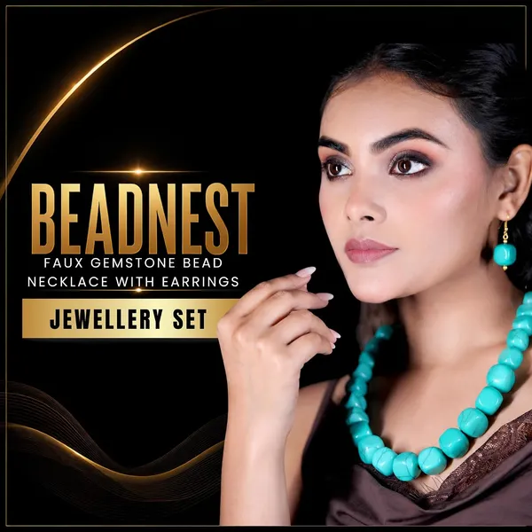 Faux_Gemstone_Bead_Necklace_For_Women_Natural_Stone_Inspired_Acrylic_Beaded_Necklace_Boho_Earthy_Statement_Jewellery_Navratri_Diwali_Party_Gift_Ethnic_Fashion