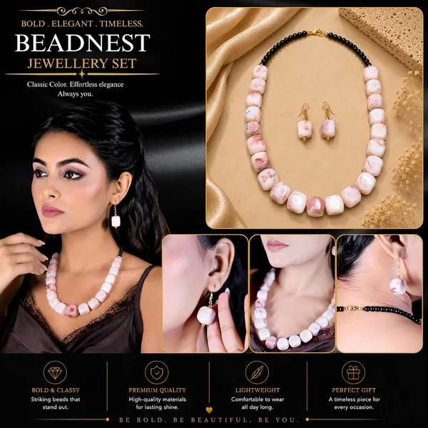 Faux_Gemstone_Bead_Necklace_For_Women_Natural_Stone_Inspired_Acrylic_Beaded_Necklace_Boho_Earthy_Statement_Jewellery_Navratri_Diwali_Party_Gift_Ethnic_Fashion