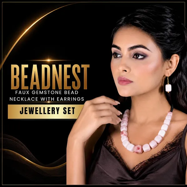 Faux_Gemstone_Bead_Necklace_For_Women_Natural_Stone_Inspired_Acrylic_Beaded_Necklace_Boho_Earthy_Statement_Jewellery_Navratri_Diwali_Party_Gift_Ethnic_Fashion