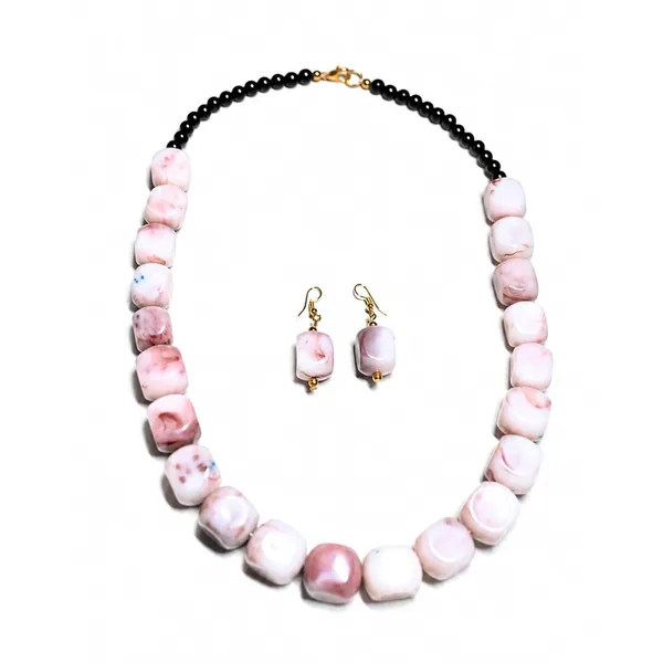 Faux_Gemstone_Bead_Necklace_For_Women_Natural_Stone_Inspired_Acrylic_Beaded_Necklace_Boho_Earthy_Statement_Jewellery_Navratri_Diwali_Party_Gift_Ethnic_Fashion