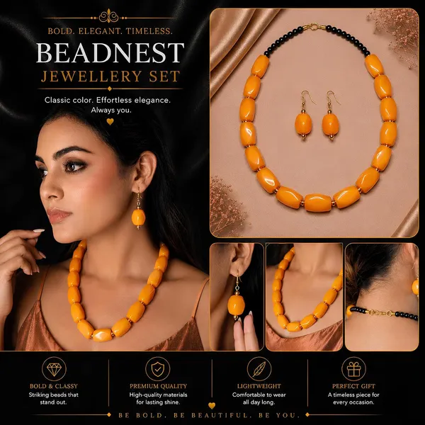 Beaded_Necklace_Set_With_Earrings_For_Women_Acrylic_Tumble_Bead_Jewellery_Navratri_Diwali_Wedding_Gift_Ethnic_Boho_Party_Daily_Wear