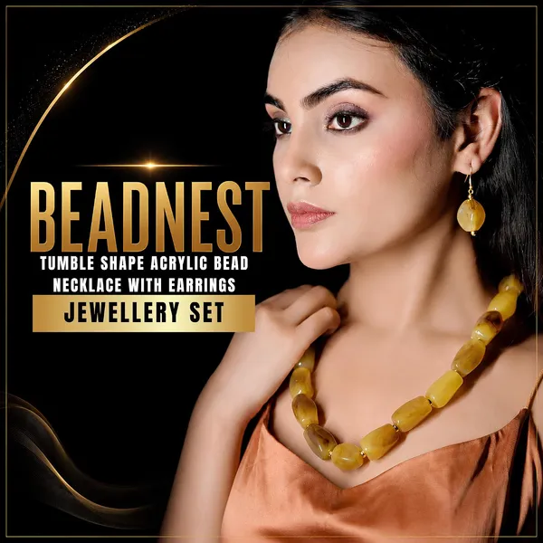 Beaded_Necklace_Set_With_Earrings_For_Women_Acrylic_Tumble_Bead_Jewellery_Navratri_Diwali_Wedding_Gift_Ethnic_Boho_Party_Daily_Wear