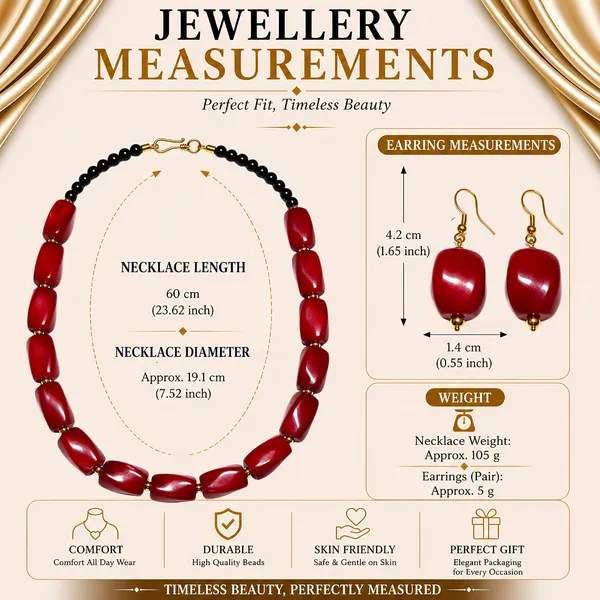 Beaded_Necklace_Set_With_Earrings_For_Women_Acrylic_Tumble_Bead_Jewellery_Navratri_Diwali_Wedding_Gift_Ethnic_Boho_Party_Daily_Wear
