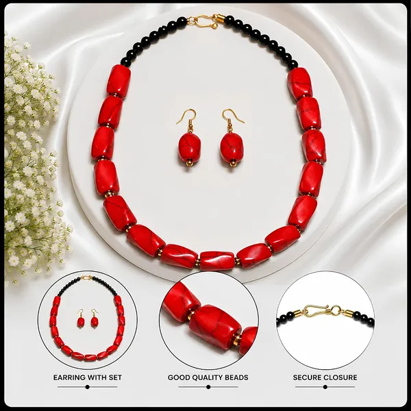 Beaded_Necklace_Set_With_Earrings_For_Women_Acrylic_Tumble_Bead_Jewellery_Navratri_Diwali_Wedding_Gift_Ethnic_Boho_Party_Daily_Wear