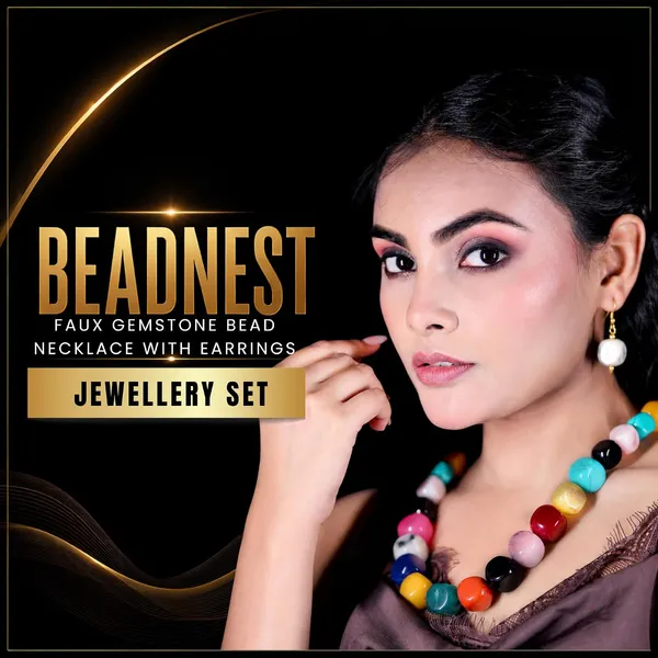 Faux_Gemstone_Bead_Necklace_For_Women_Natural_Stone_Inspired_Acrylic_Beaded_Necklace_Boho_Earthy_Statement_Jewellery_Navratri_Diwali_Party_Gift_Ethnic_Fashion