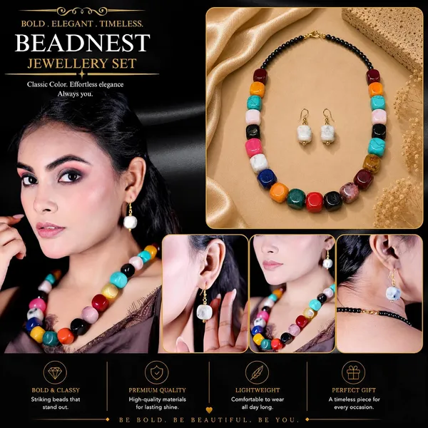 Faux_Gemstone_Bead_Necklace_For_Women_Natural_Stone_Inspired_Acrylic_Beaded_Necklace_Boho_Earthy_Statement_Jewellery_Navratri_Diwali_Party_Gift_Ethnic_Fashion
