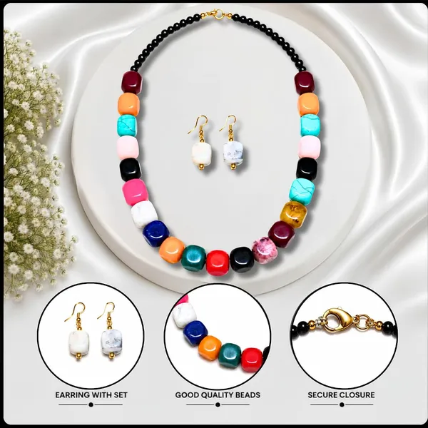 Faux_Gemstone_Bead_Necklace_For_Women_Natural_Stone_Inspired_Acrylic_Beaded_Necklace_Boho_Earthy_Statement_Jewellery_Navratri_Diwali_Party_Gift_Ethnic_Fashion