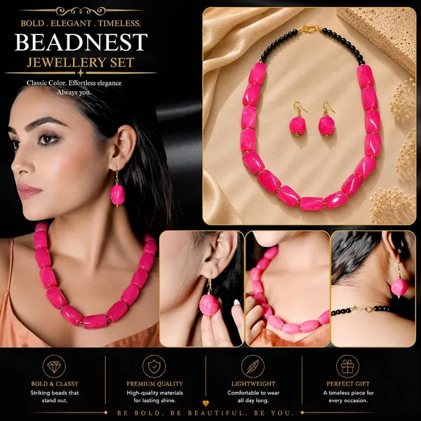 Beaded_Necklace_Set_With_Earrings_For_Women_Acrylic_Tumble_Bead_Jewellery_Navratri_Diwali_Wedding_Gift_Ethnic_Boho_Party_Daily_Wear