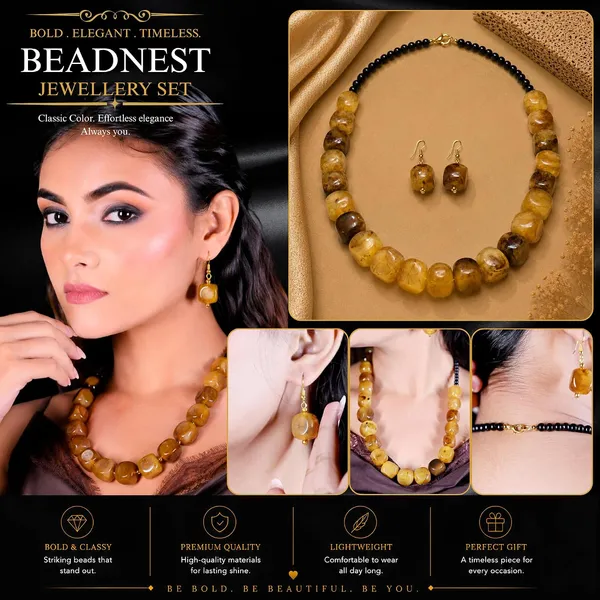 Faux_Gemstone_Bead_Necklace_For_Women_Natural_Stone_Inspired_Acrylic_Beaded_Necklace_Boho_Earthy_Statement_Jewellery_Navratri_Diwali_Party_Gift_Ethnic_Fashion