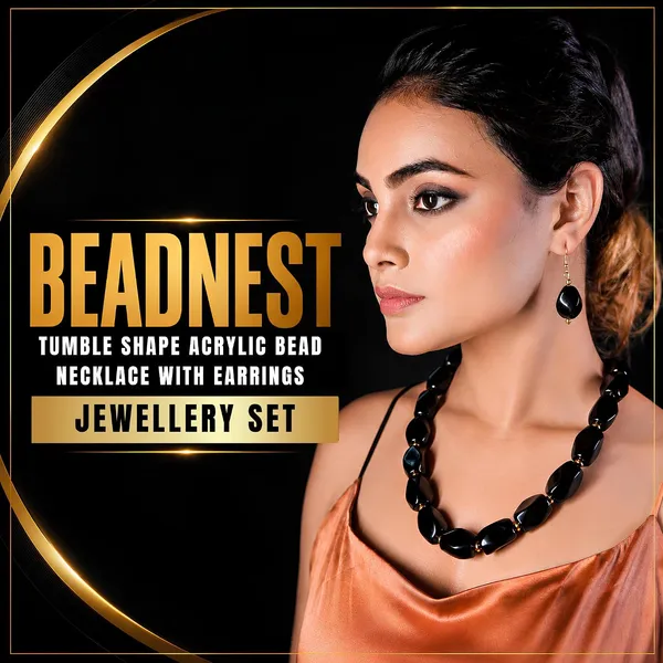Beaded_Necklace_Set_With_Earrings_For_Women_Acrylic_Tumble_Bead_Jewellery_Navratri_Diwali_Wedding_Gift_Ethnic_Boho_Party_Daily_Wear