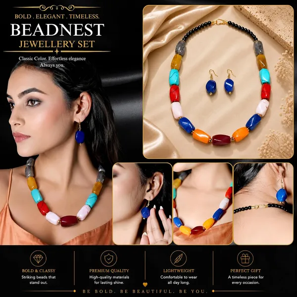 Beaded_Necklace_Set_With_Earrings_For_Women_Acrylic_Tumble_Bead_Jewellery_Navratri_Diwali_Wedding_Gift_Ethnic_Boho_Party_Daily_Wear