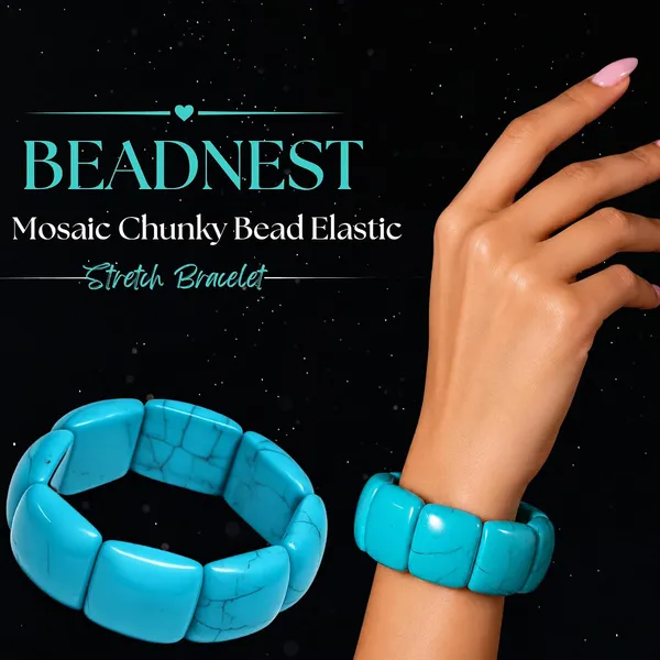 Mosaic_Chunky_Bead_Elastic_Stretch_Bracelet_For_Women_Small_Square_Stackable_Bead_Bracelet_Dainty_Acrylic_Fashion_Jewellery_Navratri_Diwali_Party_Gift_Boho_Daily_Wear