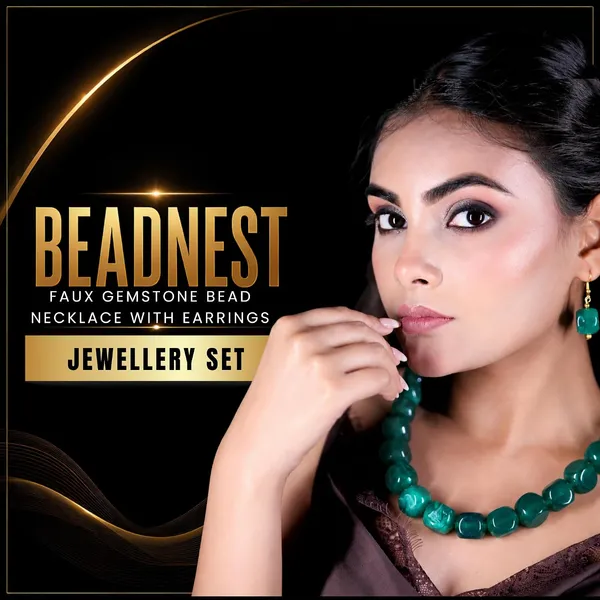 Faux_Gemstone_Bead_Necklace_For_Women_Natural_Stone_Inspired_Acrylic_Beaded_Necklace_Boho_Earthy_Statement_Jewellery_Navratri_Diwali_Party_Gift_Ethnic_Fashion