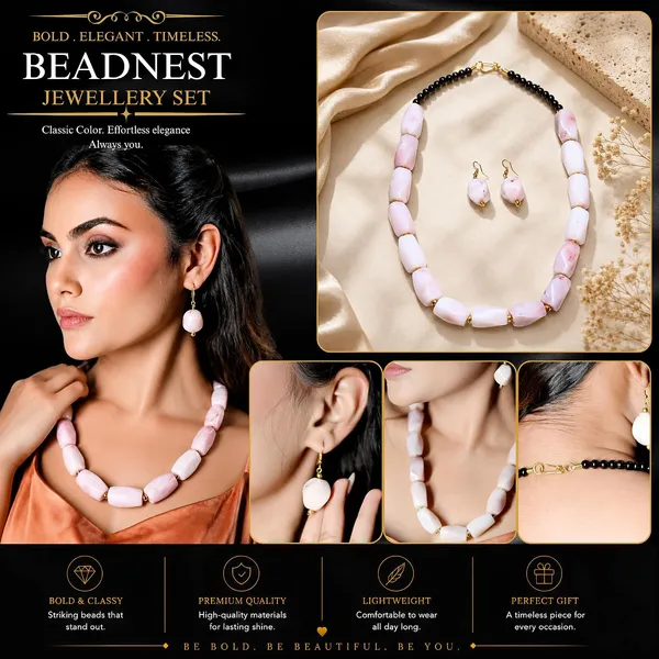 Beaded_Necklace_Set_With_Earrings_For_Women_Acrylic_Tumble_Bead_Jewellery_Navratri_Diwali_Wedding_Gift_Ethnic_Boho_Party_Daily_Wear