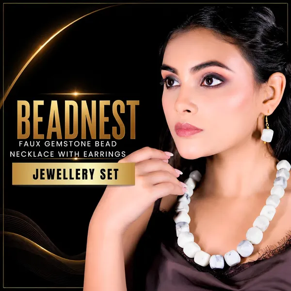 Faux_Gemstone_Bead_Necklace_For_Women_Natural_Stone_Inspired_Acrylic_Beaded_Necklace_Boho_Earthy_Statement_Jewellery_Navratri_Diwali_Party_Gift_Ethnic_Fashion