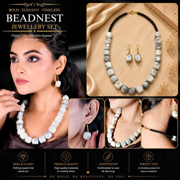 Faux_Gemstone_Bead_Necklace_For_Women_Natural_Stone_Inspired_Acrylic_Beaded_Necklace_Boho_Earthy_Statement_Jewellery_Navratri_Diwali_Party_Gift_Ethnic_Fashion