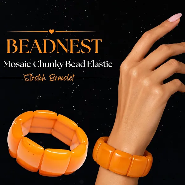 Mosaic_Chunky_Bead_Elastic_Stretch_Bracelet_For_Women_Small_Square_Stackable_Bead_Bracelet_Dainty_Acrylic_Fashion_Jewellery_Navratri_Diwali_Party_Gift_Boho_Daily_Wear