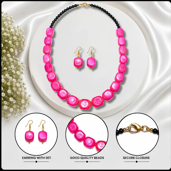 Faux_Gemstone_Bead_Necklace_For_Women_Natural_Stone_Inspired_Acrylic_Beaded_Necklace_Boho_Earthy_Statement_Jewellery_Navratri_Diwali_Party_Gift_Ethnic_Fashion