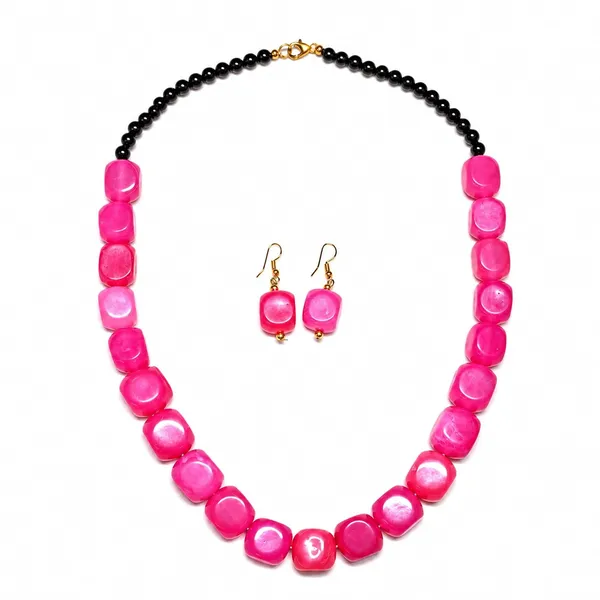 Faux_Gemstone_Bead_Necklace_For_Women_Natural_Stone_Inspired_Acrylic_Beaded_Necklace_Boho_Earthy_Statement_Jewellery_Navratri_Diwali_Party_Gift_Ethnic_Fashion