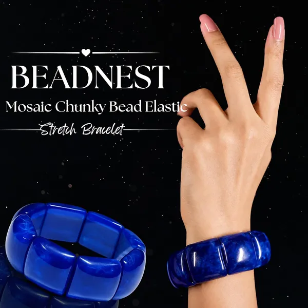 Mosaic_Chunky_Bead_Elastic_Stretch_Bracelet_For_Women_Small_Square_Stackable_Bead_Bracelet_Dainty_Acrylic_Fashion_Jewellery_Navratri_Diwali_Party_Gift_Boho_Daily_Wear