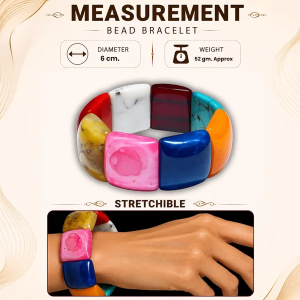 Mosaic_Chunky_Bead_Elastic_Stretch_Bracelet_For_Women_Small_Square_Stackable_Bead_Bracelet_Dainty_Acrylic_Fashion_Jewellery_Navratri_Diwali_Party_Gift_Boho_Daily_Wear