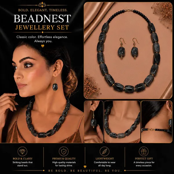 Beaded_Necklace_Set_With_Earrings_For_Women_Acrylic_Tumble_Bead_Jewellery_Navratri_Diwali_Wedding_Gift_Ethnic_Boho_Party_Daily_Wear