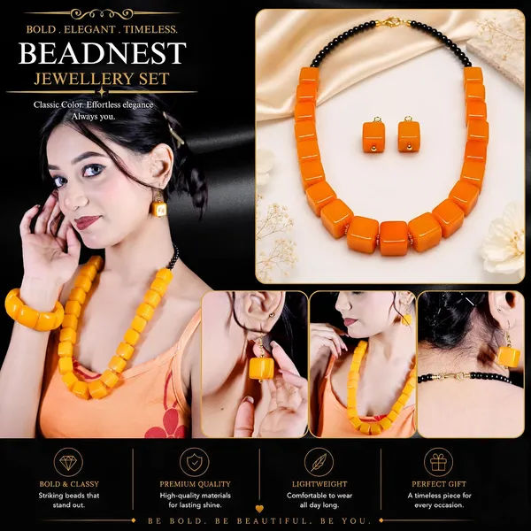 Cube_Dice_Bead_Necklace_For_Women_Chunky_Square_Block_Beaded_Statement_Necklace_Bold_Acrylic_Fashion_Jewellery_Navratri_Diwali_Party_Gift_Ethnic_Boho_Casual