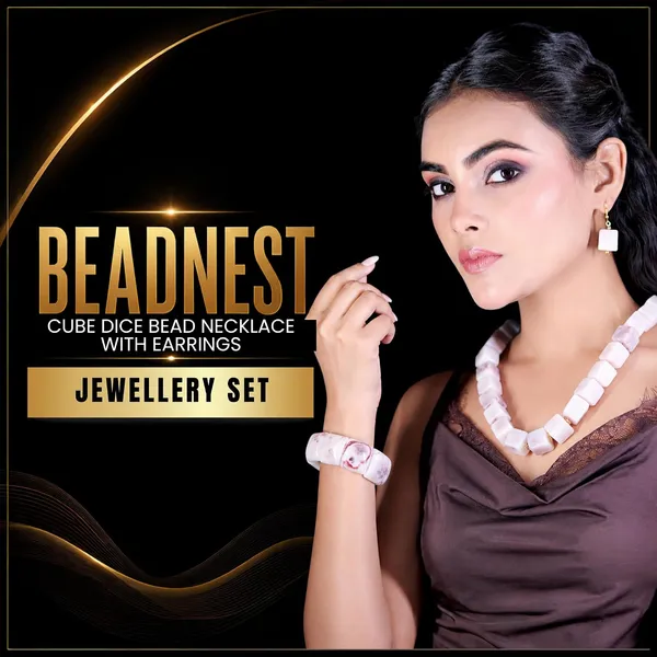 Cube_Dice_Bead_Necklace_For_Women_Chunky_Square_Block_Beaded_Statement_Necklace_Bold_Acrylic_Fashion_Jewellery_Navratri_Diwali_Party_Gift_Ethnic_Boho_Casual