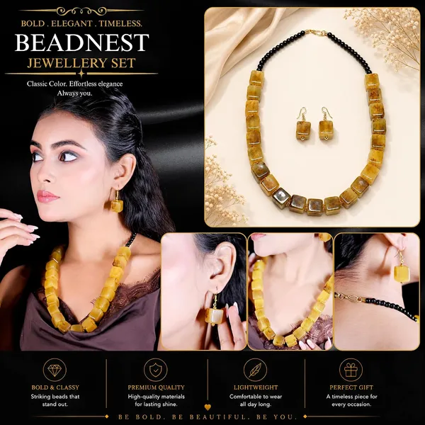 Cube_Dice_Bead_Necklace_For_Women_Chunky_Square_Block_Beaded_Statement_Necklace_Bold_Acrylic_Fashion_Jewellery_Navratri_Diwali_Party_Gift_Ethnic_Boho_Casual