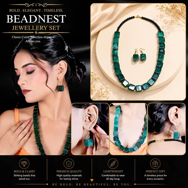 Cube_Dice_Bead_Necklace_For_Women_Chunky_Square_Block_Beaded_Statement_Necklace_Bold_Acrylic_Fashion_Jewellery_Navratri_Diwali_Party_Gift_Ethnic_Boho_Casual