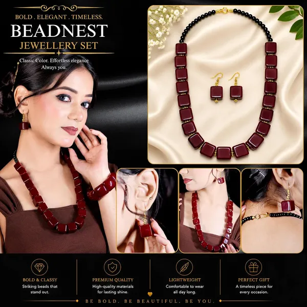Cube_Dice_Bead_Necklace_For_Women_Chunky_Square_Block_Beaded_Statement_Necklace_Bold_Acrylic_Fashion_Jewellery_Navratri_Diwali_Party_Gift_Ethnic_Boho_Casual