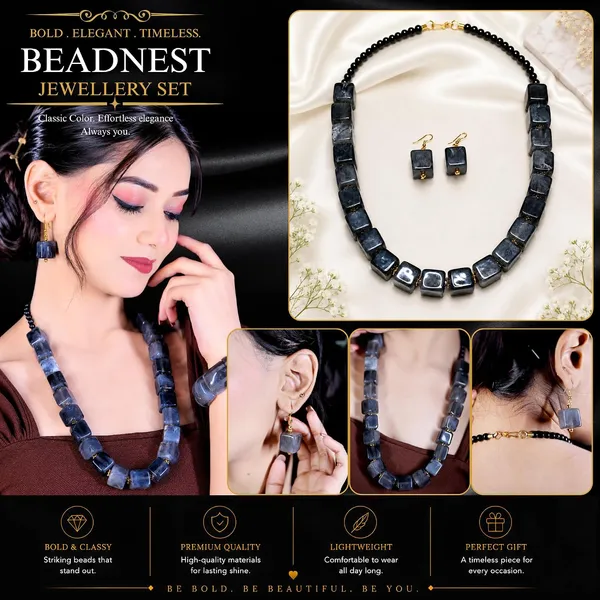 Cube_Dice_Bead_Necklace_For_Women_Chunky_Square_Block_Beaded_Statement_Necklace_Bold_Acrylic_Fashion_Jewellery_Navratri_Diwali_Party_Gift_Ethnic_Boho_Casual