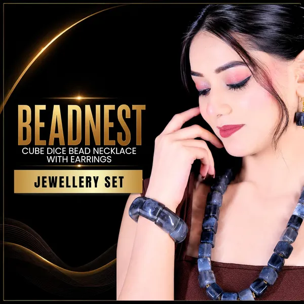 Cube_Dice_Bead_Necklace_For_Women_Chunky_Square_Block_Beaded_Statement_Necklace_Bold_Acrylic_Fashion_Jewellery_Navratri_Diwali_Party_Gift_Ethnic_Boho_Casual
