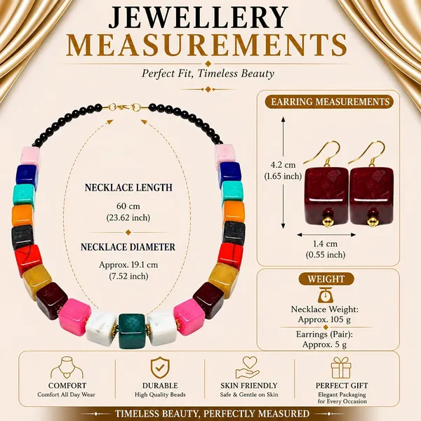 Cube_Dice_Bead_Necklace_For_Women_Chunky_Square_Block_Beaded_Statement_Necklace_Bold_Acrylic_Fashion_Jewellery_Navratri_Diwali_Party_Gift_Ethnic_Boho_Casual