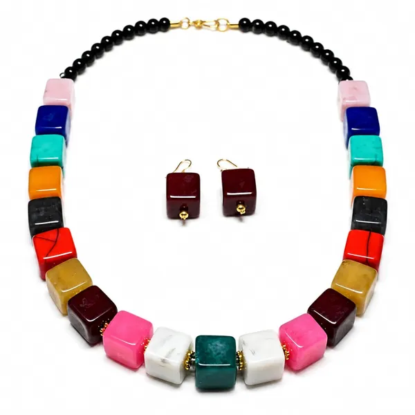 Cube_Dice_Bead_Necklace_For_Women_Chunky_Square_Block_Beaded_Statement_Necklace_Bold_Acrylic_Fashion_Jewellery_Navratri_Diwali_Party_Gift_Ethnic_Boho_Casual