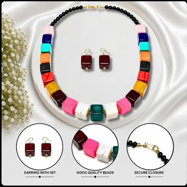 Cube_Dice_Bead_Necklace_For_Women_Chunky_Square_Block_Beaded_Statement_Necklace_Bold_Acrylic_Fashion_Jewellery_Navratri_Diwali_Party_Gift_Ethnic_Boho_Casual