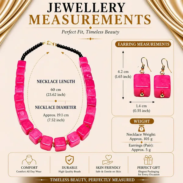 Cube_Dice_Bead_Necklace_For_Women_Chunky_Square_Block_Beaded_Statement_Necklace_Bold_Acrylic_Fashion_Jewellery_Navratri_Diwali_Party_Gift_Ethnic_Boho_Casual