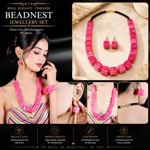 Cube_Dice_Bead_Necklace_For_Women_Chunky_Square_Block_Beaded_Statement_Necklace_Bold_Acrylic_Fashion_Jewellery_Navratri_Diwali_Party_Gift_Ethnic_Boho_Casual